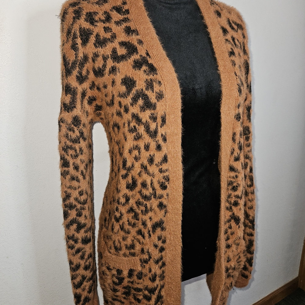 Maurices Animal Print Open Cardigan Sweater